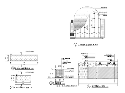 景观节点 木平台花箱 屋顶平台 休闲区 施工图