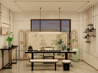 新中式轻奢中餐厅 新中式茶楼包厢 新中式餐饮包厢 新中式会所包厢 新中式棋牌包厢 新中式背景