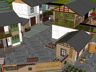 新中式现代乡村庭院 新中式乡村庭院 乡村建筑