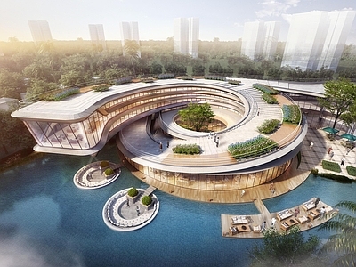 现代小公建 中山翠景 启动区 售楼部 底商 曲线形象展示区