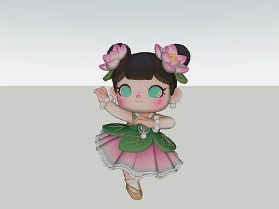 现代雕塑 荷叶小女孩 精灵仙子手办 现代玩具 景观小品 商业美陈