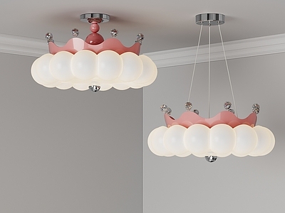 现代奶油灯具组合 卧室吸顶灯 卧室吊灯 儿童卧室吸顶灯 儿童卧室吊灯 花瓣吸顶灯