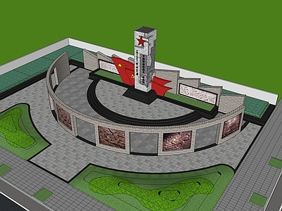 现代新中式广场景观 乡村广场 健身广场 党建广场