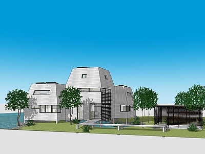 现代简约风格建筑 湖边建筑 创意建筑 现代建筑 有品味的建筑