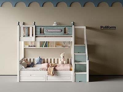 现代奶油上下床 儿童上下床