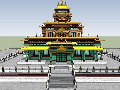 中古寺庙建筑 藏式景观台