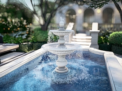 法式喷泉 庭院水景小品 水景 水钵 水缸