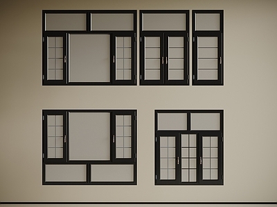 现代平开窗 现代窗户 平开窗