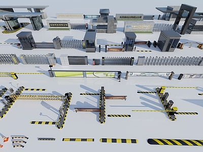 现代入口大门 道闸 门卫 闸机