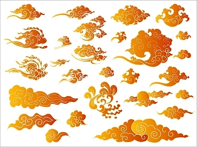 现代其他图库 新中式云纹样 施工图