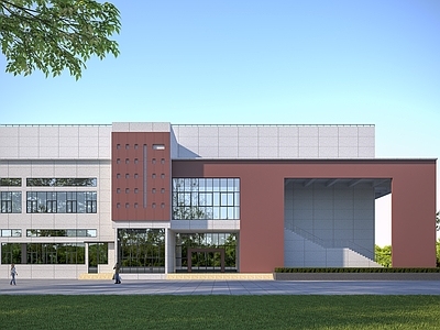 现代极简大学教学楼 教学楼 宿舍 食堂 外立面