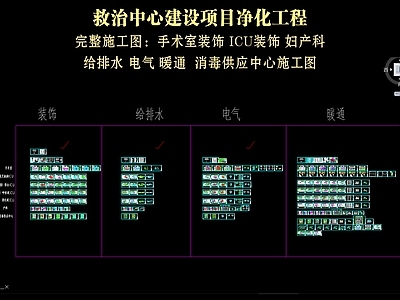 电气图 医院手术室 医院ICU手术室 医院产妇科 医 施工图