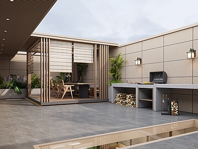 新中式侘寂阳台 现代宋氏露台 休闲阳台 生活阳台