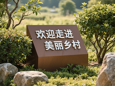 现代其它外景 美丽乡村标识牌