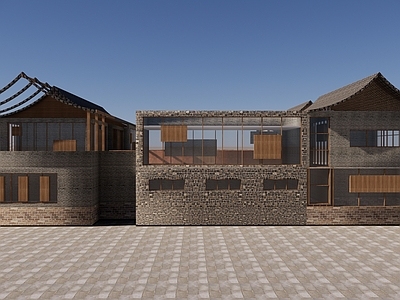 新中式其他文化场馆 新中式合院型建筑