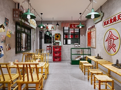 复古其他店铺 市井米粉店 小吃店