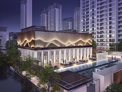 现代售楼处建筑 现代简约售楼部 会所 商业