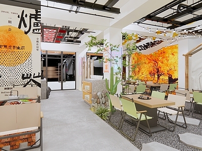 现代烧烤烤肉店 营地串串烤肉店 露营串串 露营烤肉店