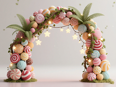 现代入口大门 糖果入口大门 商业美陈 景观雕塑小品