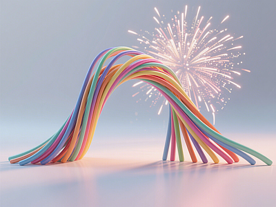 现代入口大门 彩虹入口大门 景观入口小品 彩色线条雕塑 地产景观 商业美陈