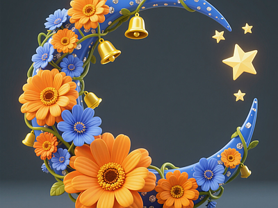 现代艺术装置 梵高星空花艺装饰 艺术装饰 花艺 雕塑小品 月亮星星