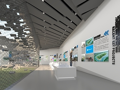 现代简约其他展厅 阳光展览馆 过道走廊文化展示 城市规划展览馆 项目展台展墙 园区企业规划展厅