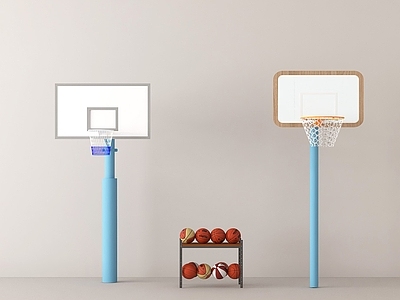 现代中式篮球场 篮球架 篮球