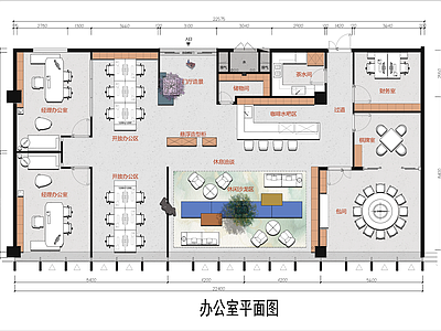 现代工作室 办公室平面布置图 含PSD彩平图 工作室平面布局 创意平面布局方案 施工图