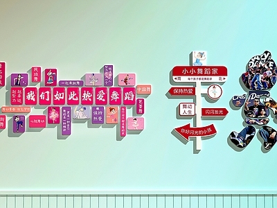 现代文化墙 舞蹈室文化墙 舞蹈室装饰画