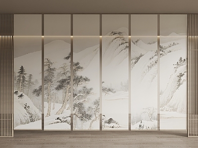 现代新中式卷帘 禅意纱帘 山水画梦幻帘 茶室卷帘 山水画纱帘 山水画卷帘