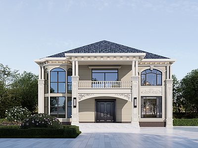 欧式法式别墅 法式单体别墅 小洋楼 农村别墅 门窗 独栋别墅