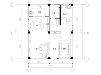 现代别墅建筑 三层独栋别墅平面 自建房平面 占地93平米 建筑面积257平 施工图