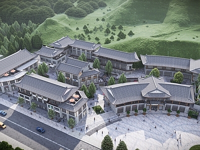 中式商业街 中式仿古商业街