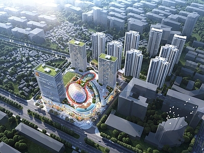 现代商场建筑 商业高层 商业裙楼 商场门头 商业多层