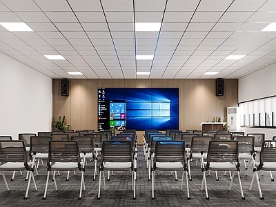 现代培训中心 培训室 教室 过道文化墙