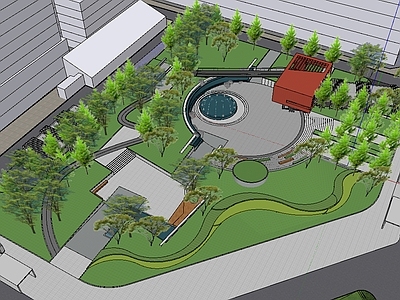 现代口袋公园 街角公园