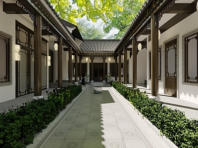 中式新中式四合院 新中式四合院 四合院