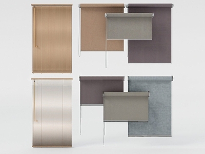 新中式侘寂窗帘 百叶帘卷帘 大地色系莫兰迪 智能调光元素 卷帘