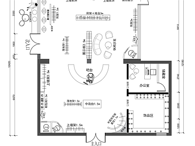 现代服装店 服装店平面图 专卖店 施工图