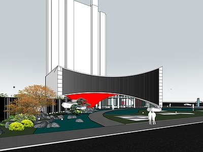 现代新中式售楼处建筑 售楼处 文化建筑