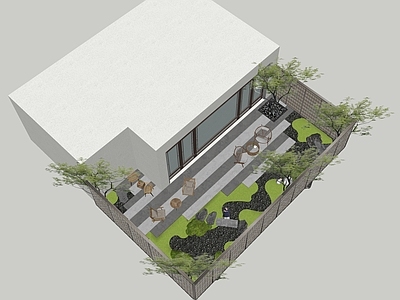 新中式轻奢别墅庭院 现代酒店 现代庭院 新中式示范区 商业会所景观