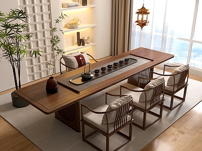 新中式中式茶桌椅 中式 茶桌椅 桌椅 茶几 茶具