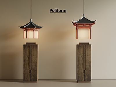 新中式中古吊灯 吊灯组合 装饰吊灯 雕塑