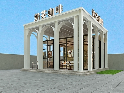 现代咖啡厅 咖啡厅 奶茶店门头 门头