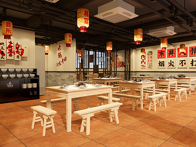 工业复古火锅店 工业风火锅店 餐饮设计 怀旧复古烧烤店 快餐店设计 90年代复古餐饮