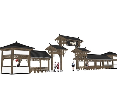 中式原木牌坊牌楼 牌坊 门楼 牌楼 古建