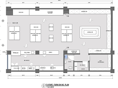 现代水果店 水果店平面布置图 施工图