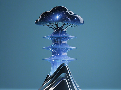 现代塔楼 山树塔构筑 星空主题雕塑小品 观景塔 异形艺术装置 商业美陈