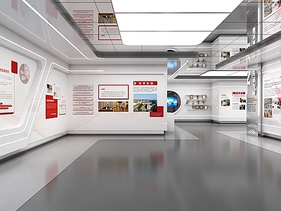 现代简约党建展厅 现代简约党建展厅 简约党建文化墙 党员活动中心