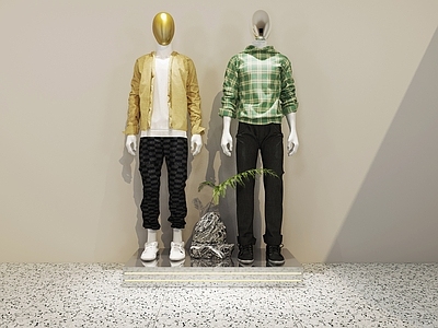 现代服装店 男装时尚模特 男装店